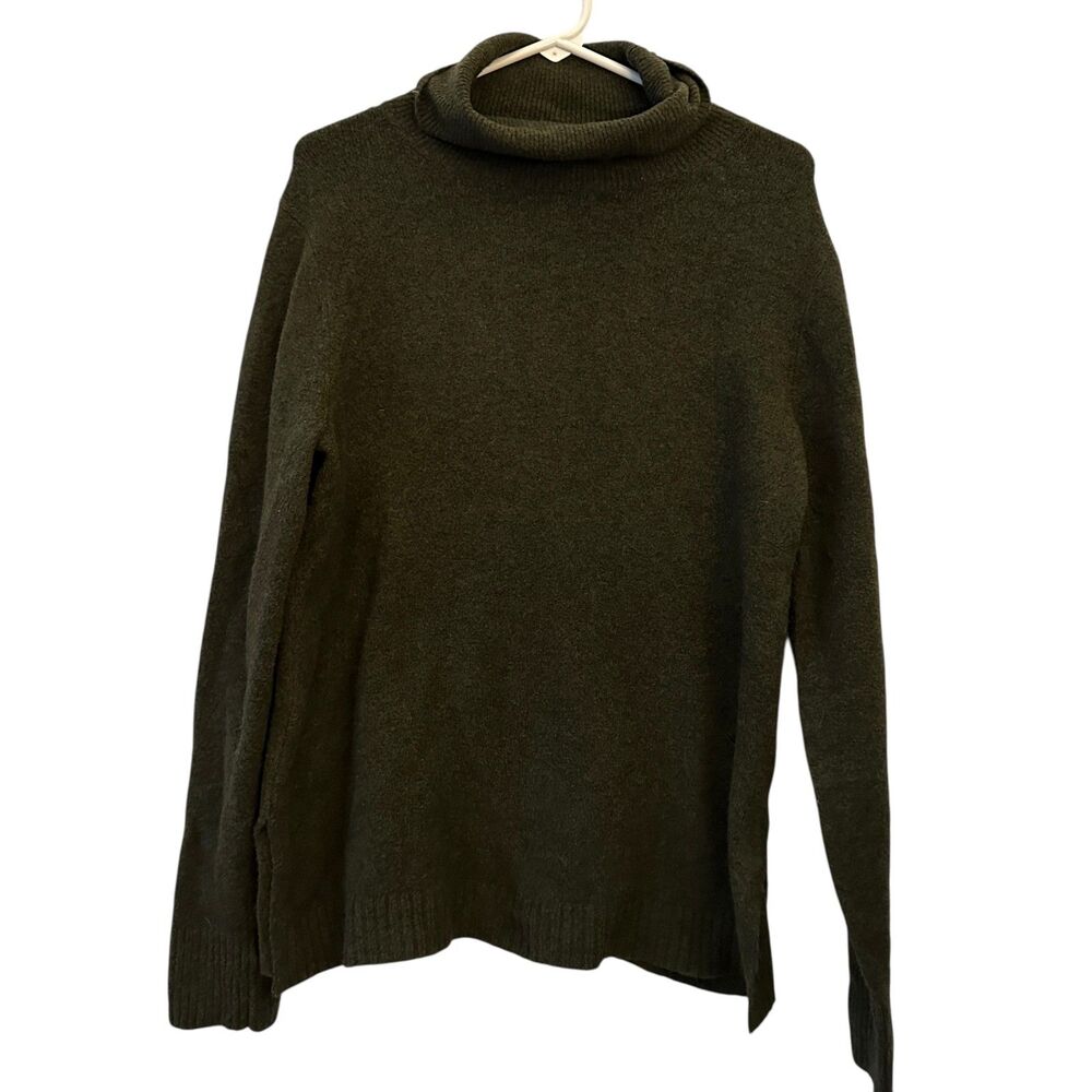 J. Crew‎ Dark Green Women's Ultra Soft Wool Turtleneck Tunic Sweater Size M